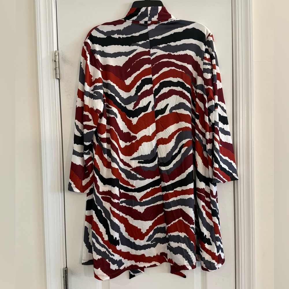 Open Front Multicolor Kimono Cardigan Stripe Abstract Print Women’s Size XL - Picture 2 of 6